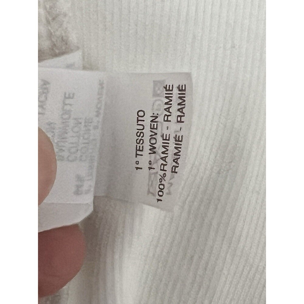Brunello Cucinelli Jacket White Sheer Cotton M Ramie Solid Sleeves Light Cool - Picture 9 of 10